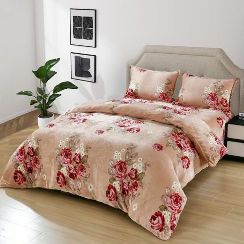 lenjerie cocolino bej cu flori