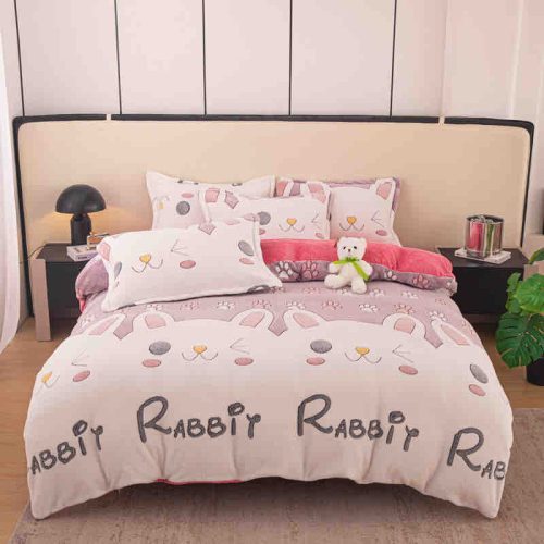 lenjerie cocolino cu elastic gri cu iepurasi