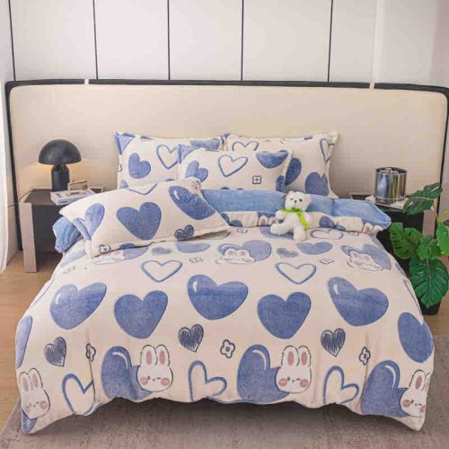 lenjerie cocolino cu elastic gri cu inimioare albastre