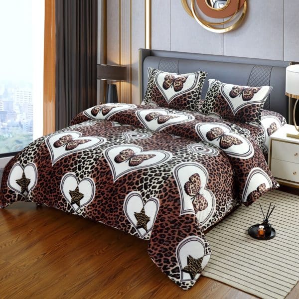 lenjerie cocolino cu elastic maro cu inimioare si fluturi