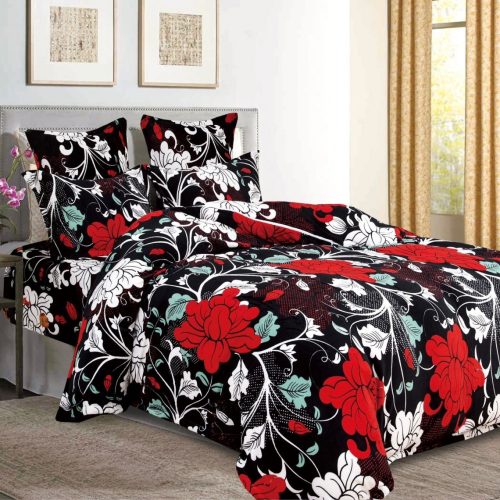 lenjerie cocolino cu elastic neagra cu flori rosii_albe