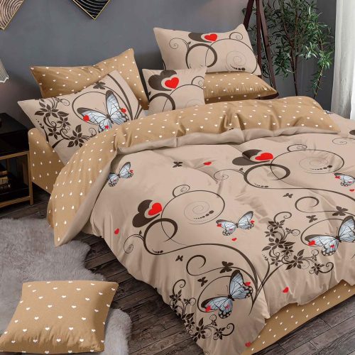 lenjerie maro cu inimioare si fluturi