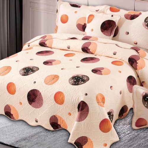 cuvertura bej cu cercuri colorate maro