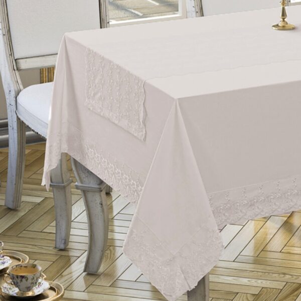 fata de masa joie cu runner culoare gri 160 x 220 aproape