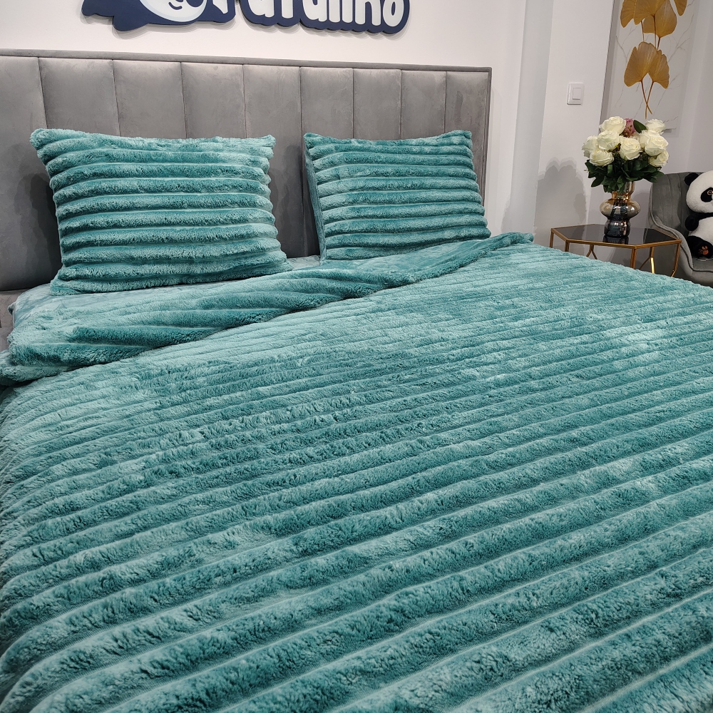 lenjerie de pat cocolino cu dungi azur (1) lenjerie de pat cocolino cu dungi azur