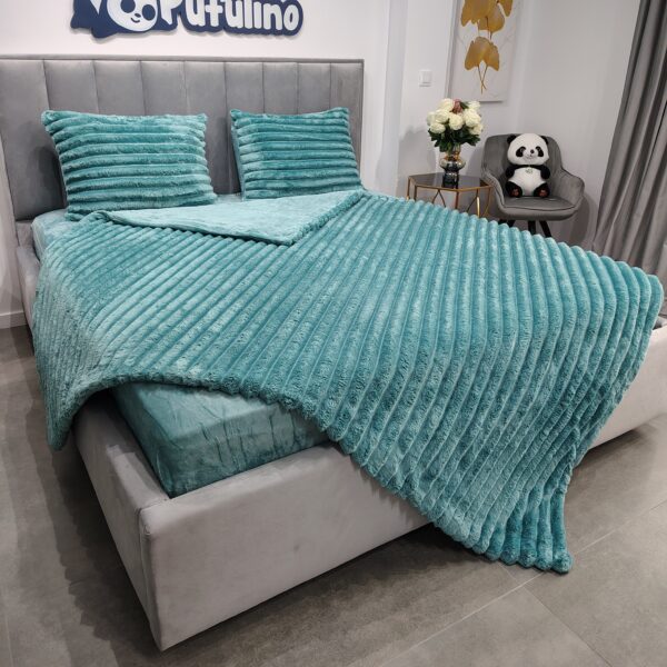 lenjerie de pat cocolino cu dungi azur