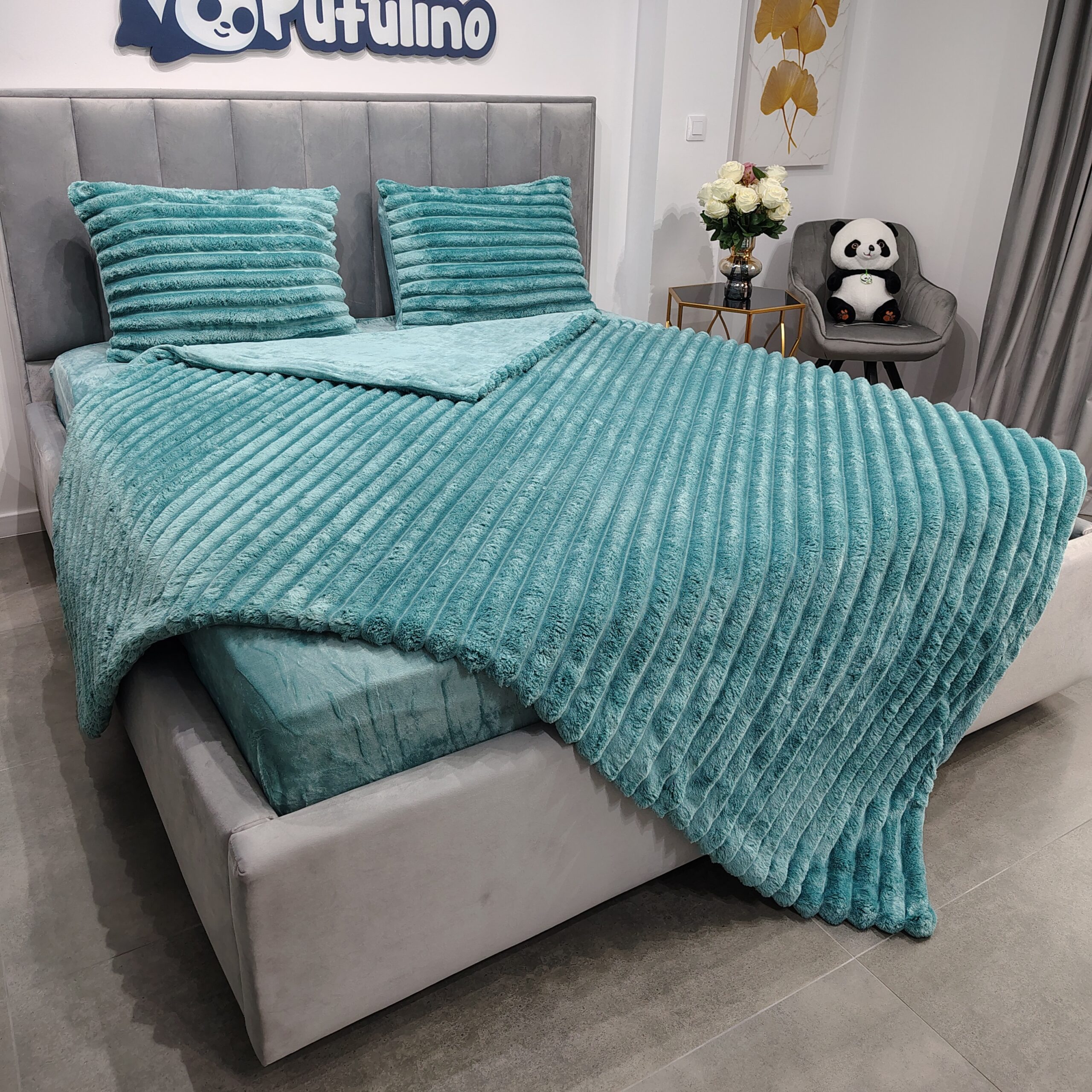 lenjerie de pat cocolino cu dungi azur (3) lenjerie de pat cocolino cu dungi azur