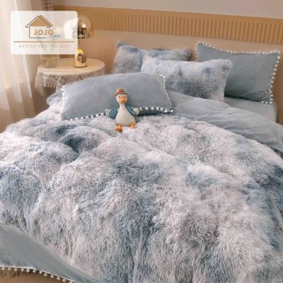 lenjerie fluffy gri degrade