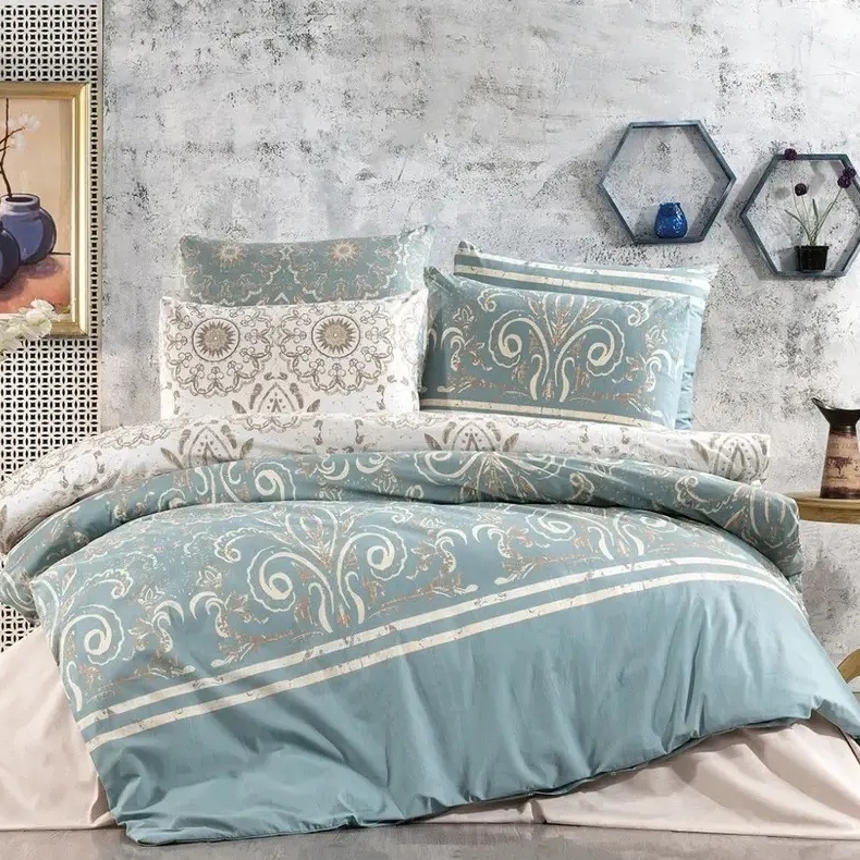 Lenjerie ranforce bleu cu crem Lenjerie ranforce bleu cu crem