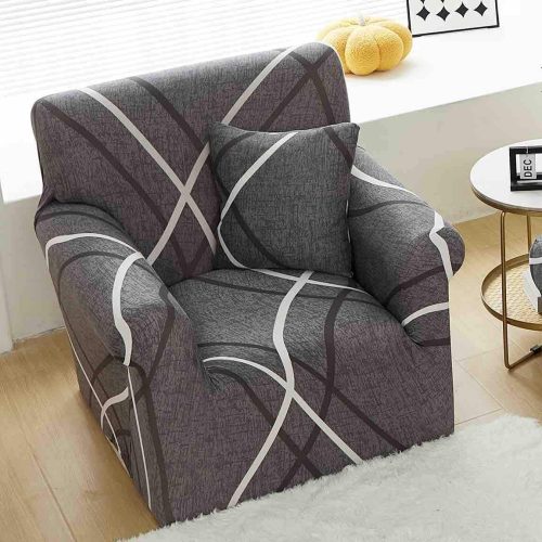 fotoliu gri cu dungi