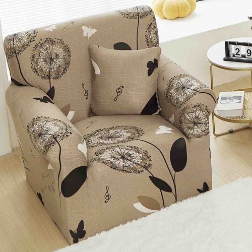 fotoliu maro cu flori