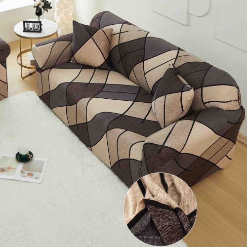 husa canapea maro cu carouri single