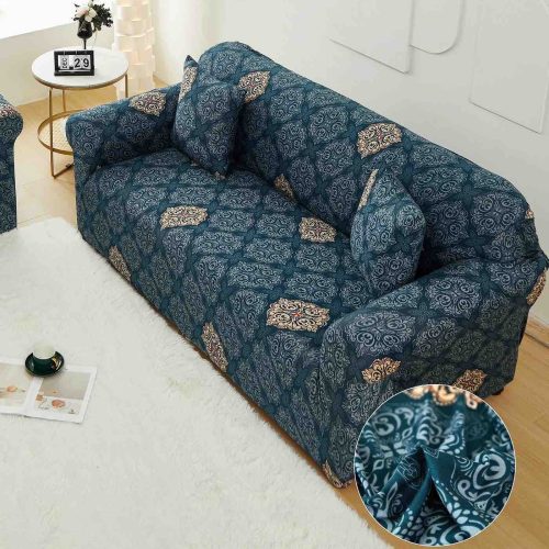 husa canapea turcoaz cu ornamente single