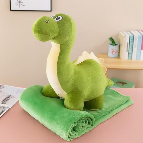 jucarie dinozaur cu paturica verde
