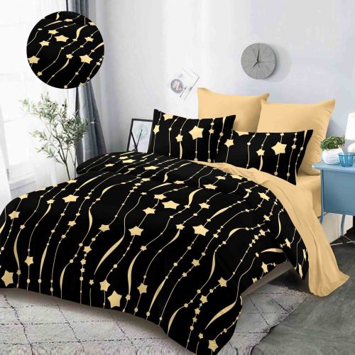 lenjerie neagra cu stelute galbene