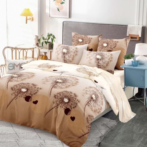 lennjerie de pat material finet bej cu papadie