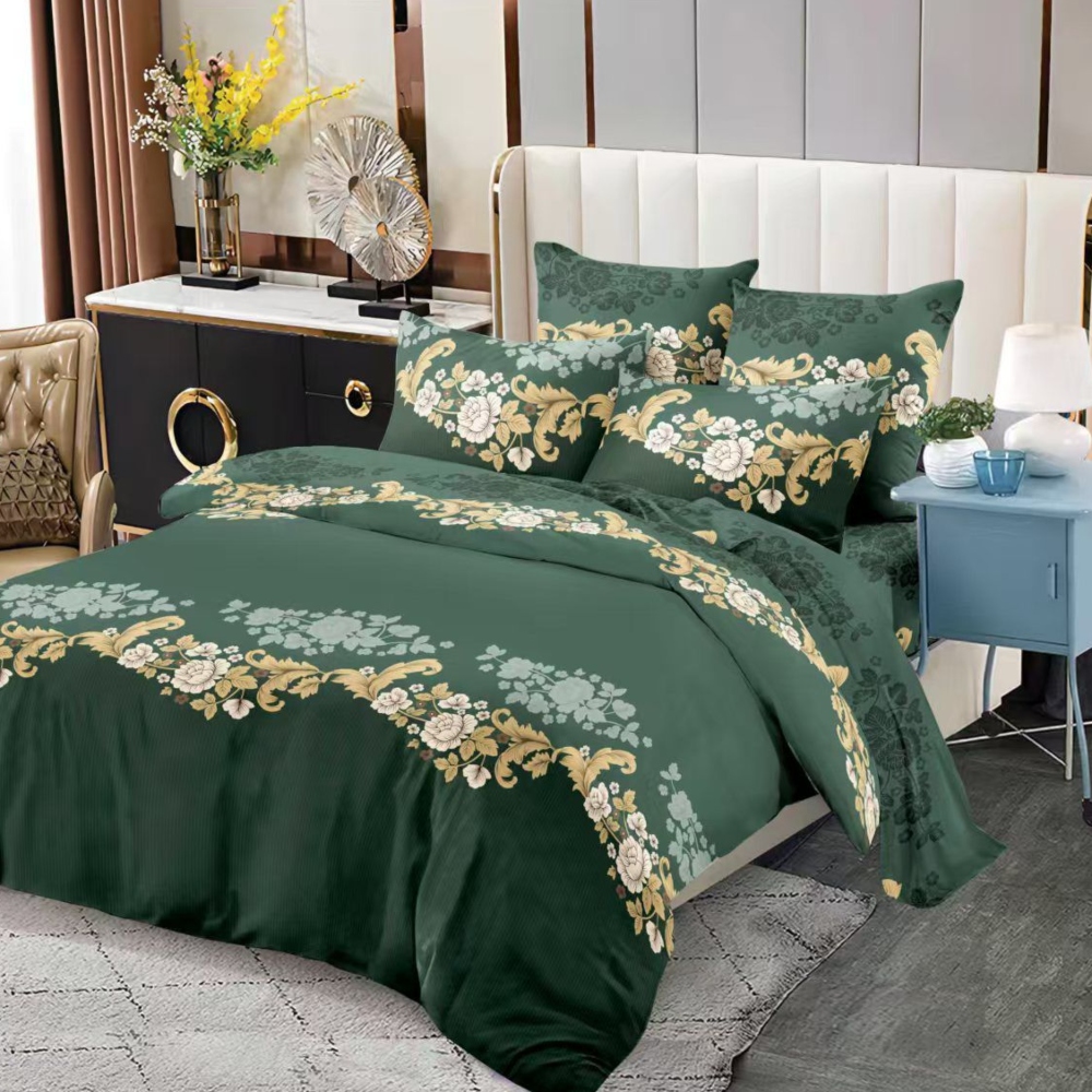 lennjerie de pat material finetverde cu ornamente lennjerie de pat material finetverde cu ornamente