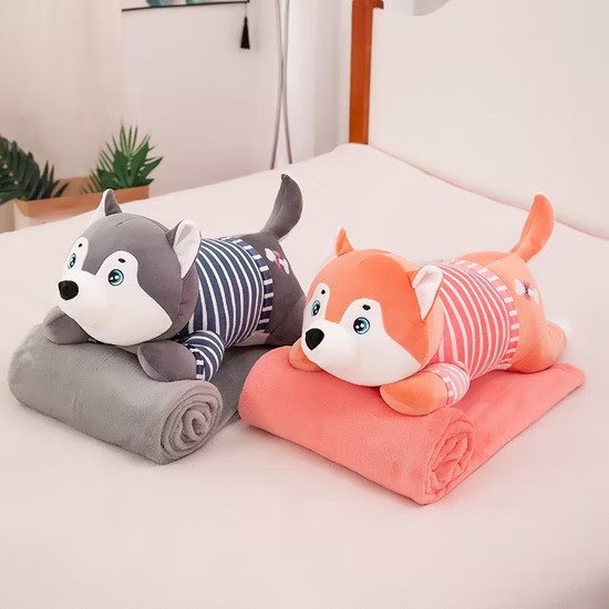 set husky jucarie si patura
