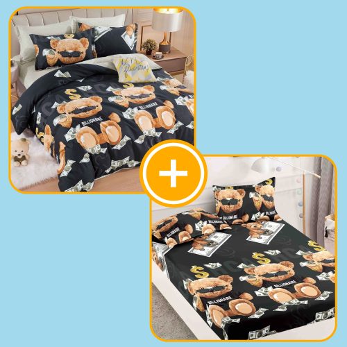 pachet lenjerie si husa de pat 2 persoane