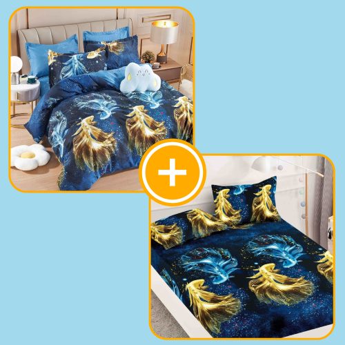 pachet lenjerie si husa de pat 2 persoane