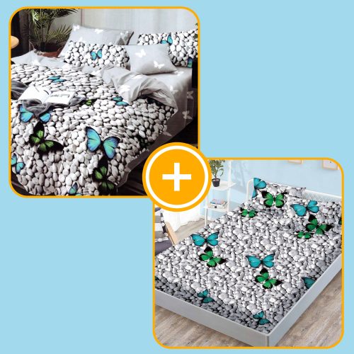 pachet lenjerie si husa de pat 2 persoane