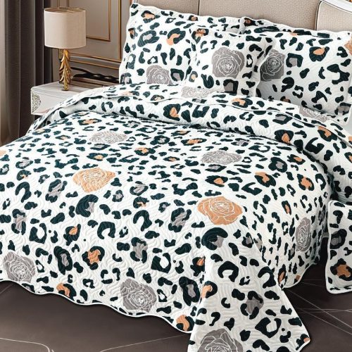 cuvertura alb negru animal print