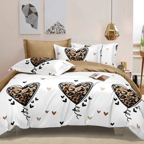 lenjerie alb maro cu inimioare