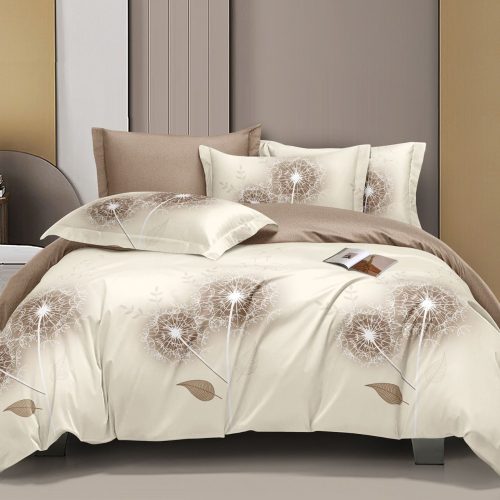 lenjerie bej cu papadii crem-maro