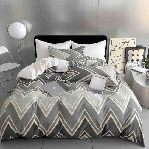 lenjerie gri cu dungi zig zag