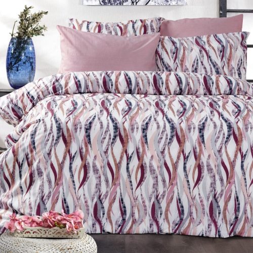 lenjerie bumbac ranforce dungi multicolore