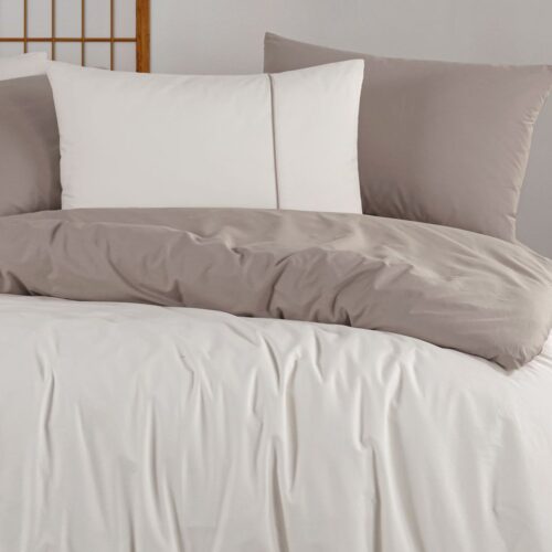 lenjerie diamond poplin crem maro