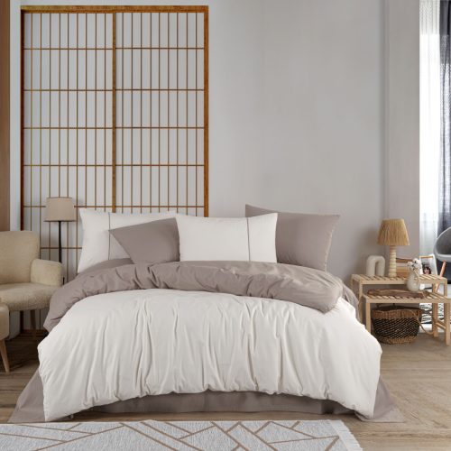 lenjerie diamond uni - bumbac 100 - crem-maro