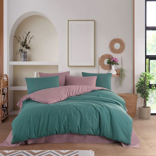 lenjerie diamond uni - bumbac 100 - verde-pudra