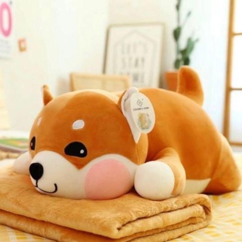 set jucarie plus + patura - catelus shiba maro