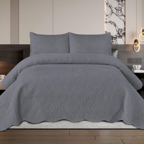 cuvertura catifea gri inchis east comfort