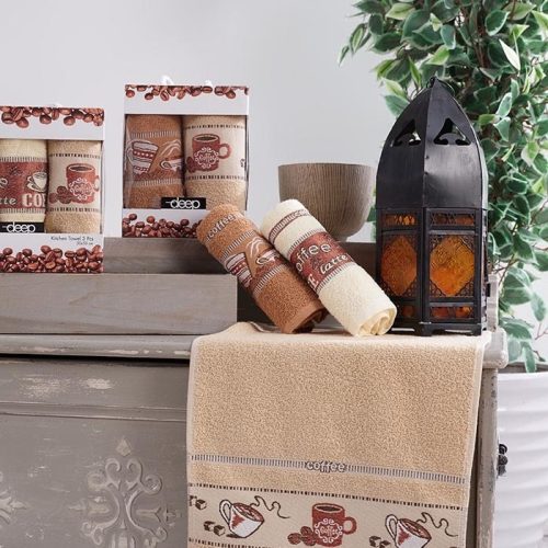 set 2 prosoape bucatarie cafea
