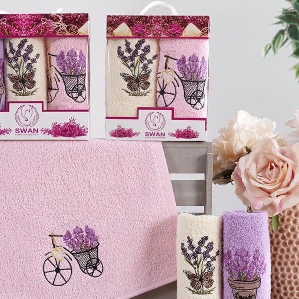 set 2 prosoape bucatarie lavanda