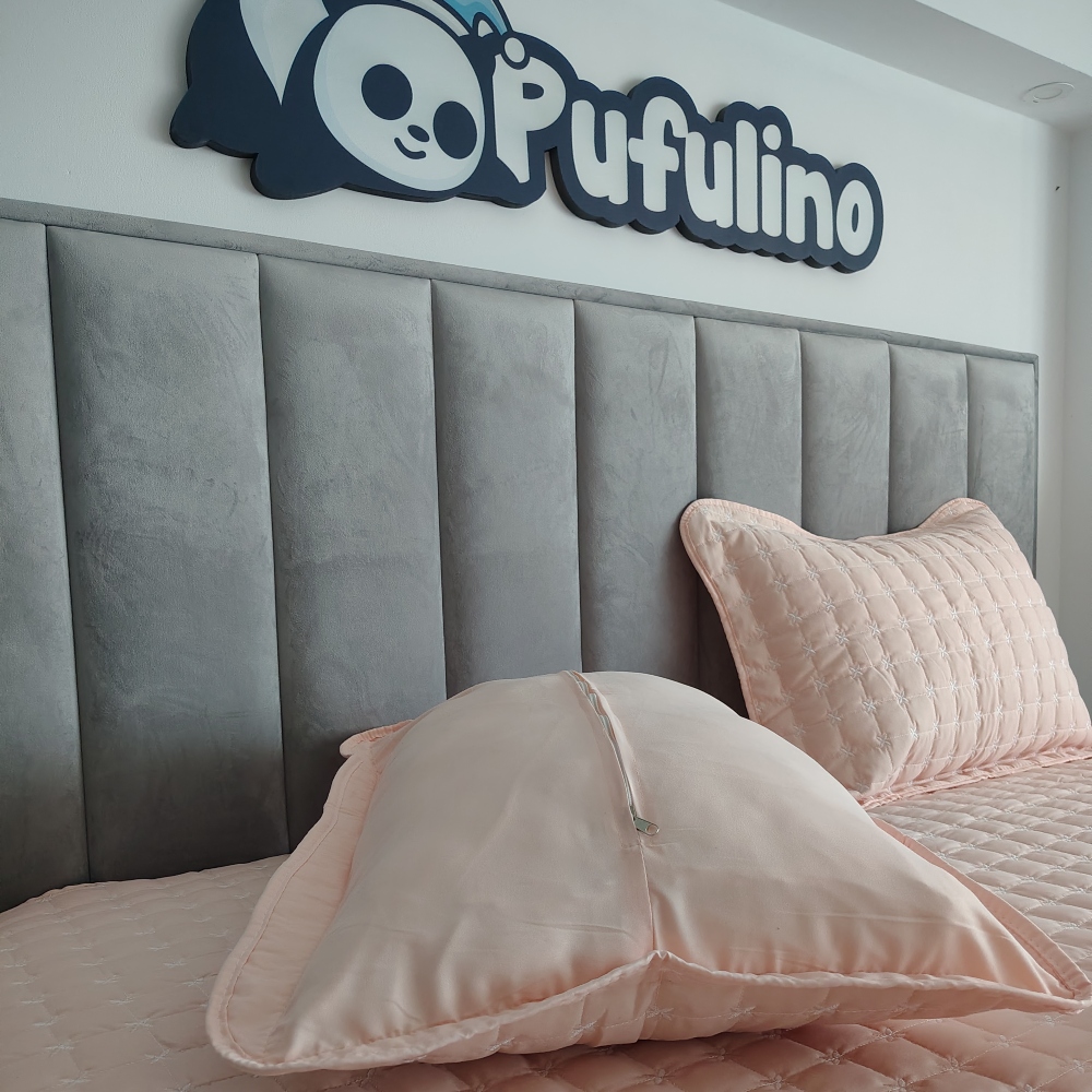 Cuvertura brodata somon design fata de perna