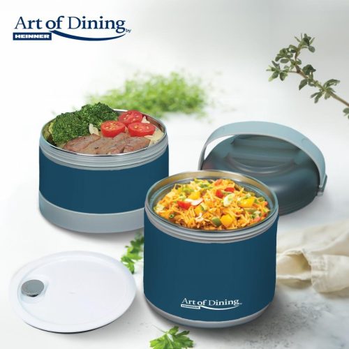 caserola dubla inox loca HR-NC-920A - albastru mancare