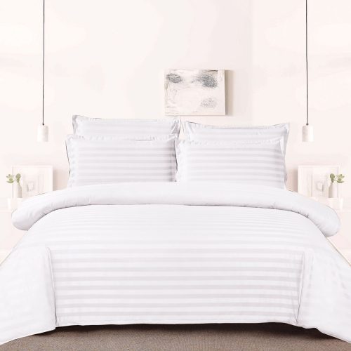 Lenjerie damasc Sky Home 1 persoana alb