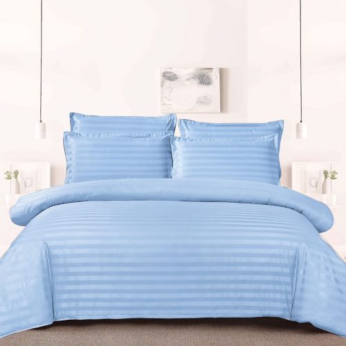 Lenjerie damasc Sky Home 1 persoana bleu