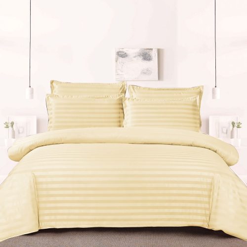 Lenjerie damasc Sky Home 1 persoana crem