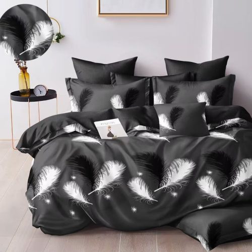 lenjerie de pat finet gri cu fulg