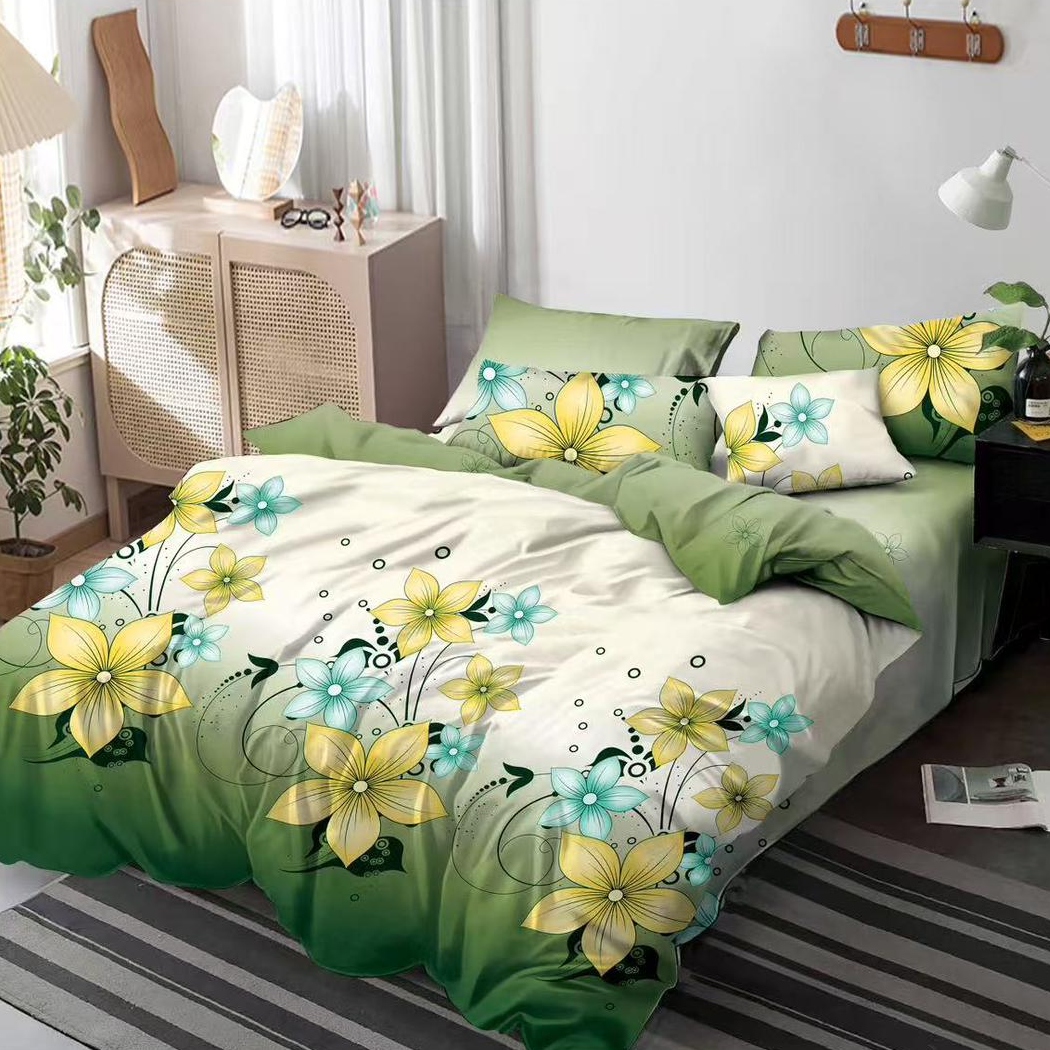 lenjerie finet verde cu flori galbene lenjerie finet verde cu flori galbene