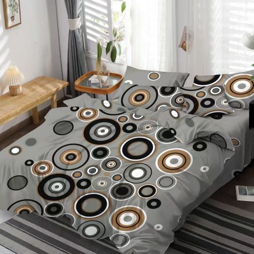 lenjerie gri inchis cu cercuri maro