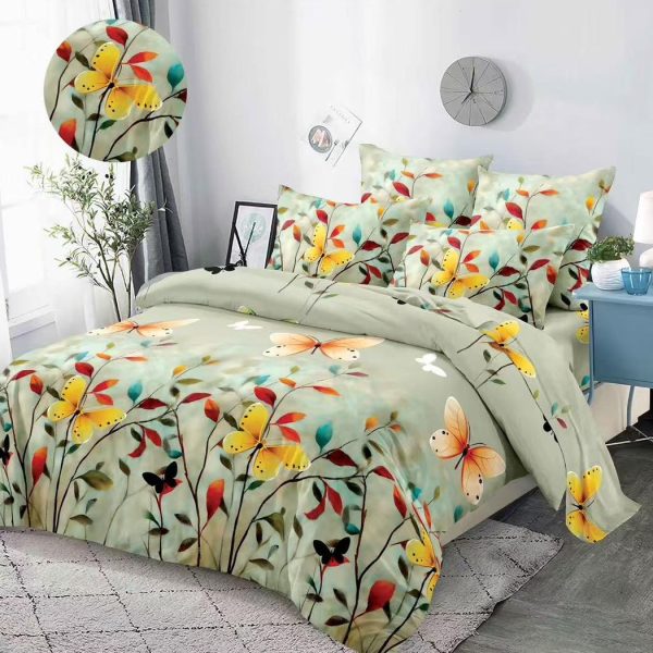 lenjerie vernil cu fluturi colorati - cearceaf cu elastic