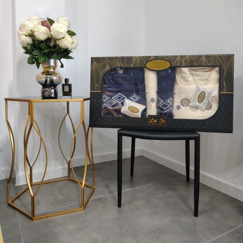 set halate de baie crem_ bleumarin