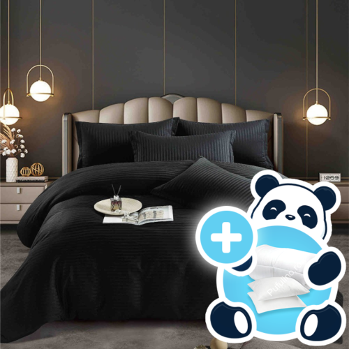 Pachet promo pilota, perne, lenjerie damasc negru