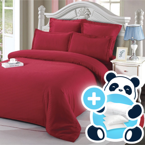 Pachet promo pilota, perne, lenjerie damasc rosu