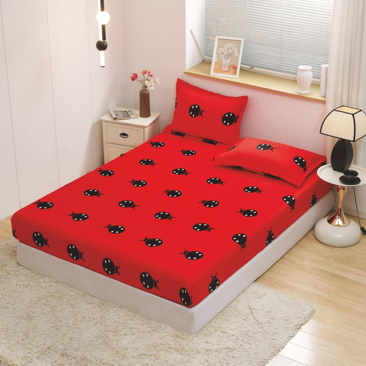 husa cocolino rosie cu gandacei husa cocolino rosie cu gandacei